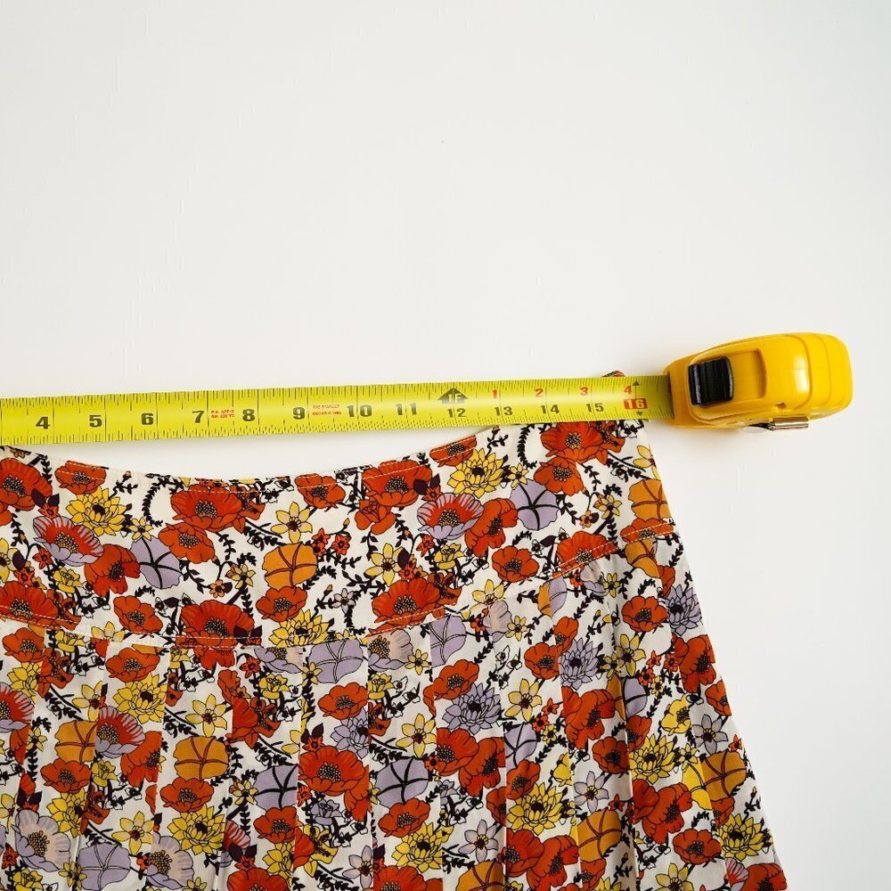 NWT Tory Burch Silk Printed Pleaded Skirt "Ivory Blossom Ditsy" - Picture 9 of 10